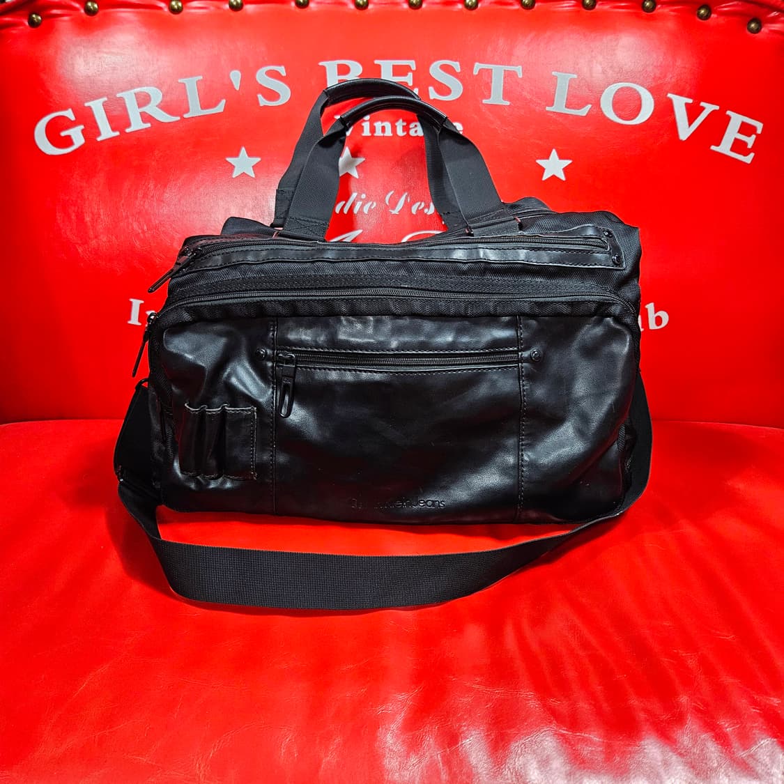 켈빈클라인 빈티지 Y2k 가죽 혼방 보스턴 토트백  상품이미지1