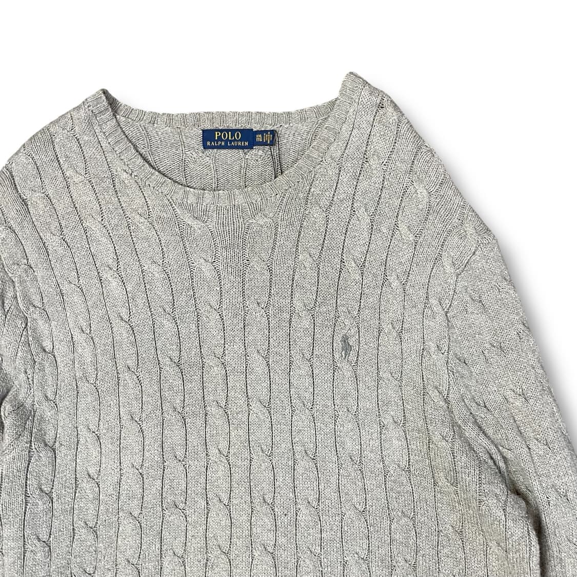 폴로 랄프로렌 빅사이즈 오버핏 그레이 꽈배기 니트 XXL 상품이미지3