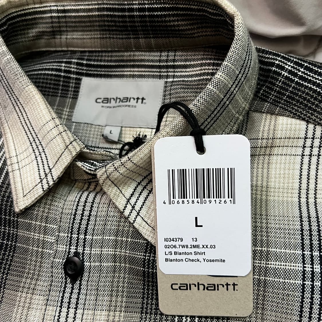 새상품) 칼하트 wip 블랑톤 체크셔츠 L 상품이미지4