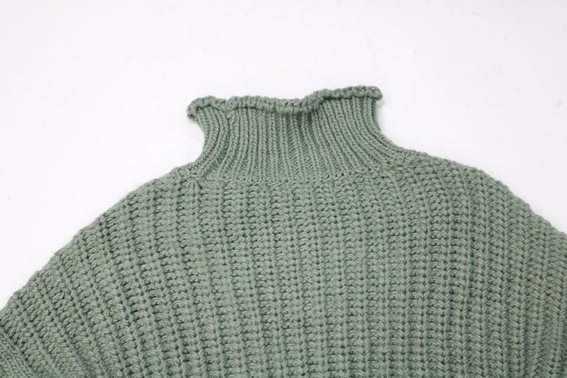 세이지 그린 청키 크롭 터틀넥 니트 상품이미지7