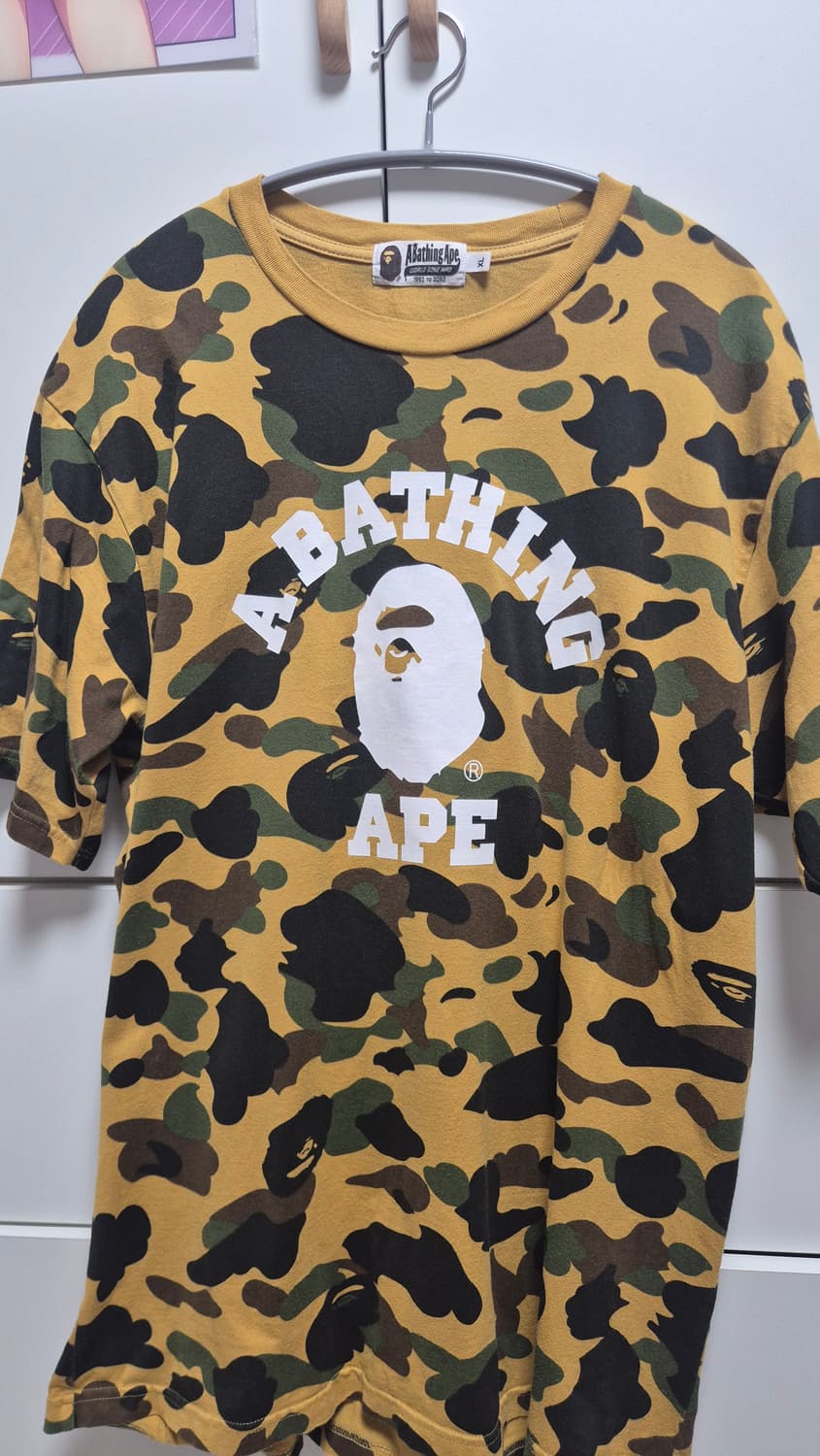 베이프 퍼스트 카모 컬리지 티셔츠 옐로우 xl 상품이미지1