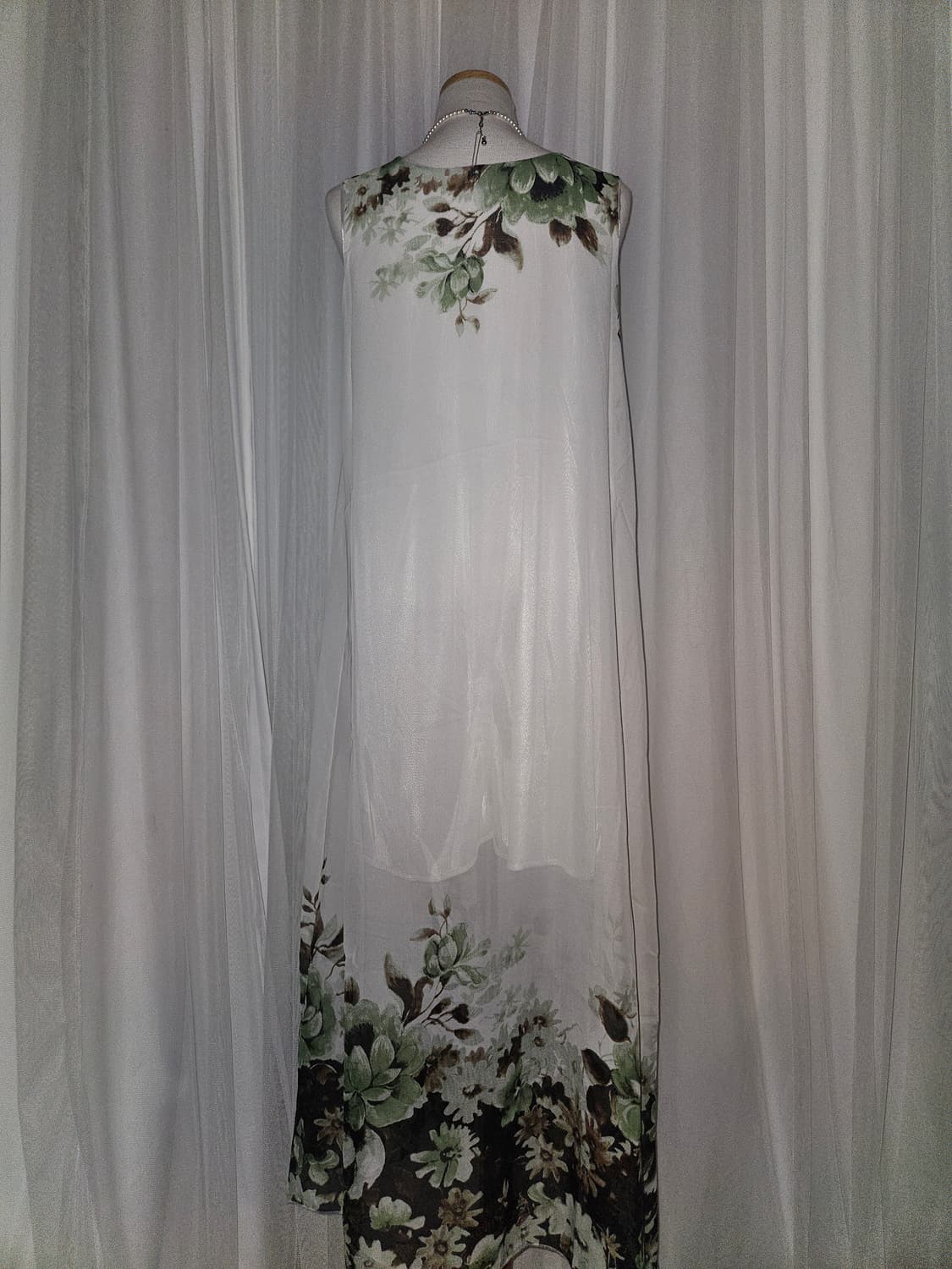 빈티지 페어리 포레스트 그린 쉬폰 시스루 드레스 상품이미지4