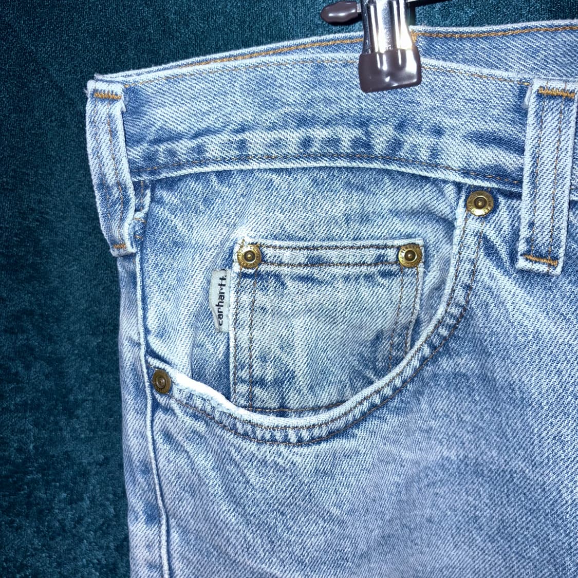 (36) 칼하트 B480 라이트 블루 트렌디셔널 데님 팬츠 상품이미지5