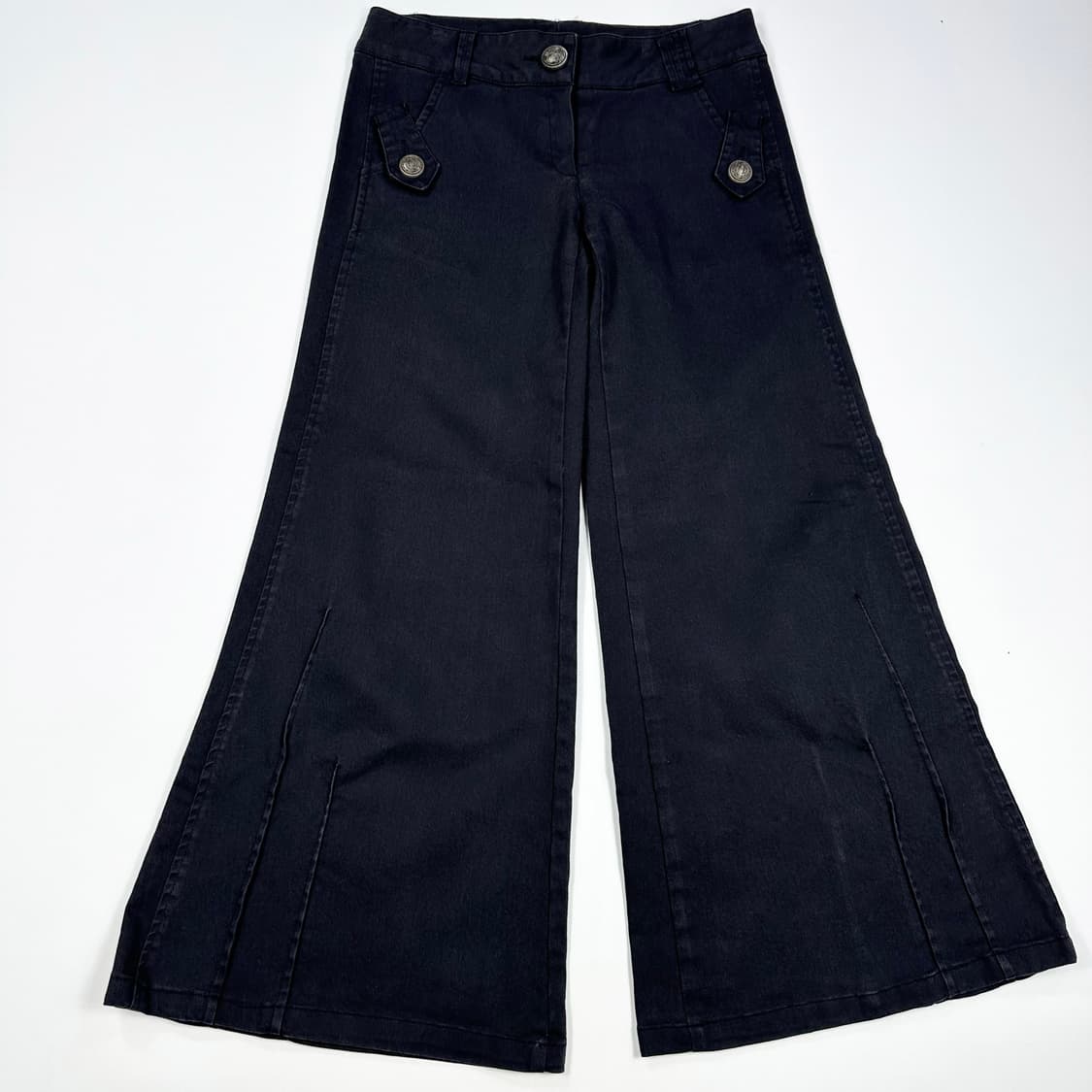 28 VTG 빈티지 여성 로우라이즈 와이드 부츠컷팬츠 흑청 상품이미지2