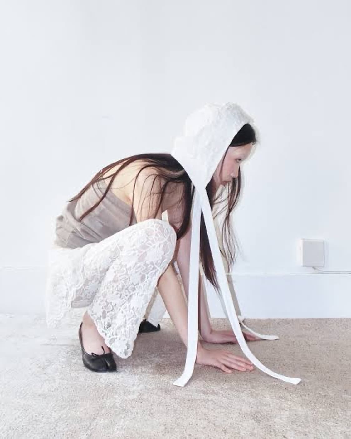 White cotten bonnet 상품이미지2