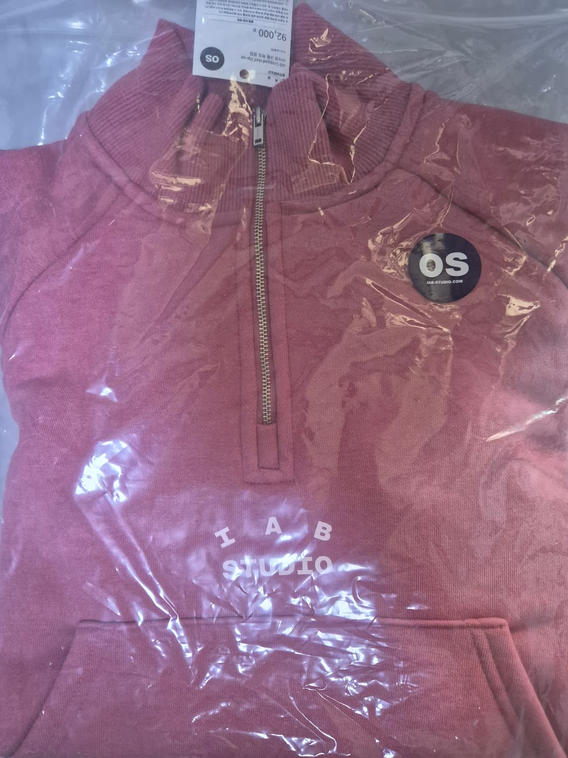 (새상품) 아이앱 스튜디오 IAB 크롭 하프 집업 핑크 상품이미지3