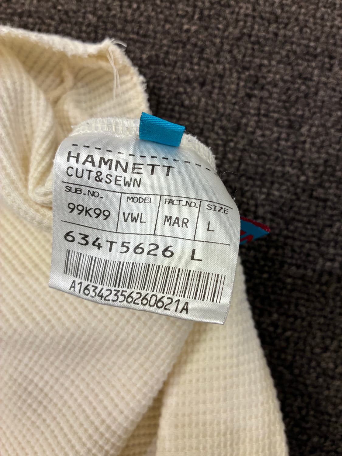 L)Hamnett 빈티지 여성 와플 롱슬리브(이염) 상품이미지7