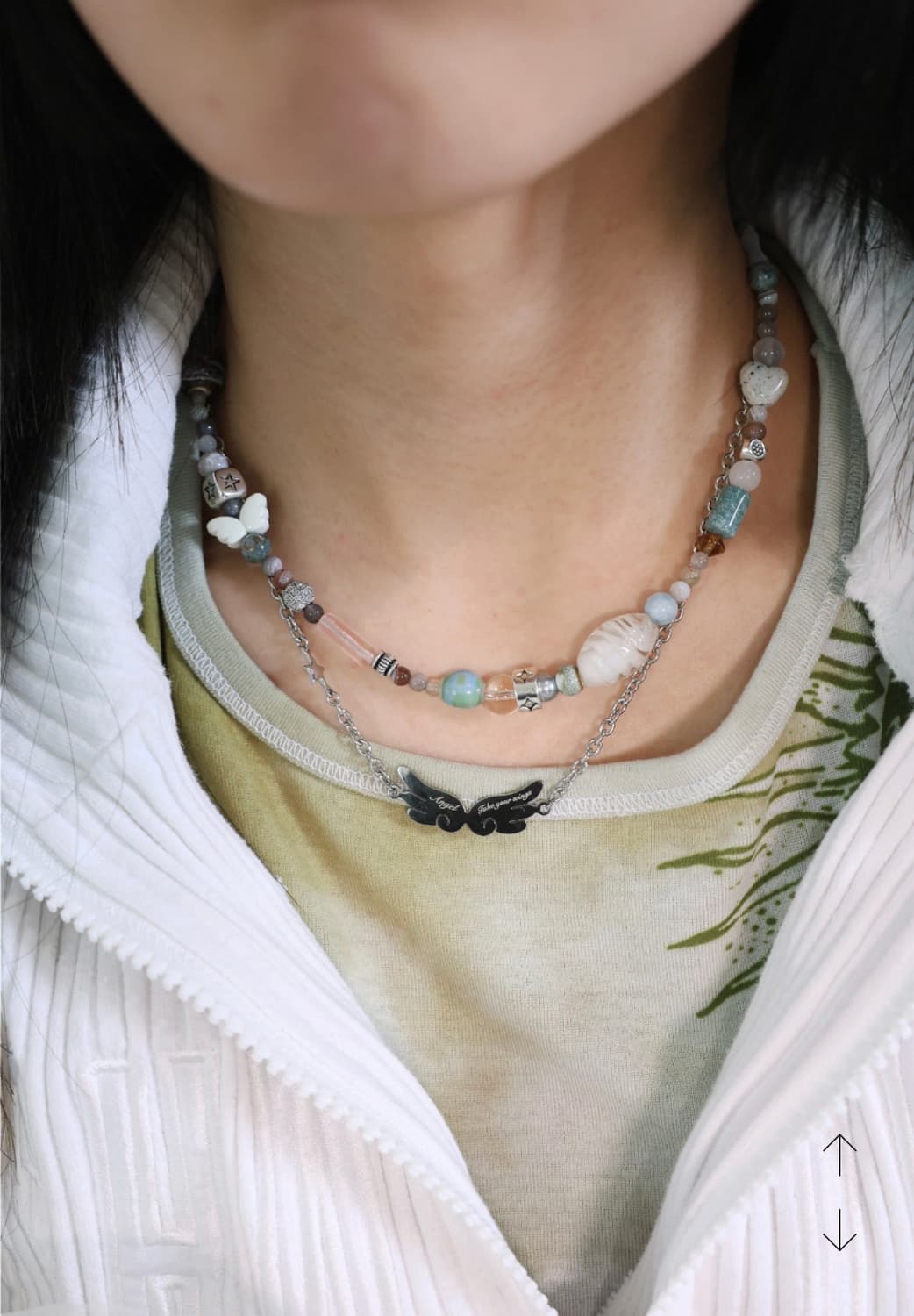 코지웨이브클럽 멀티스트랩 목걸이 08 화이트엔젤 상품이미지1