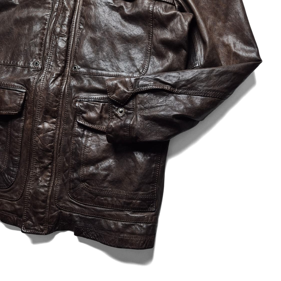 [L] 올젠 4포켓 견장 양가죽 자켓 상품이미지5