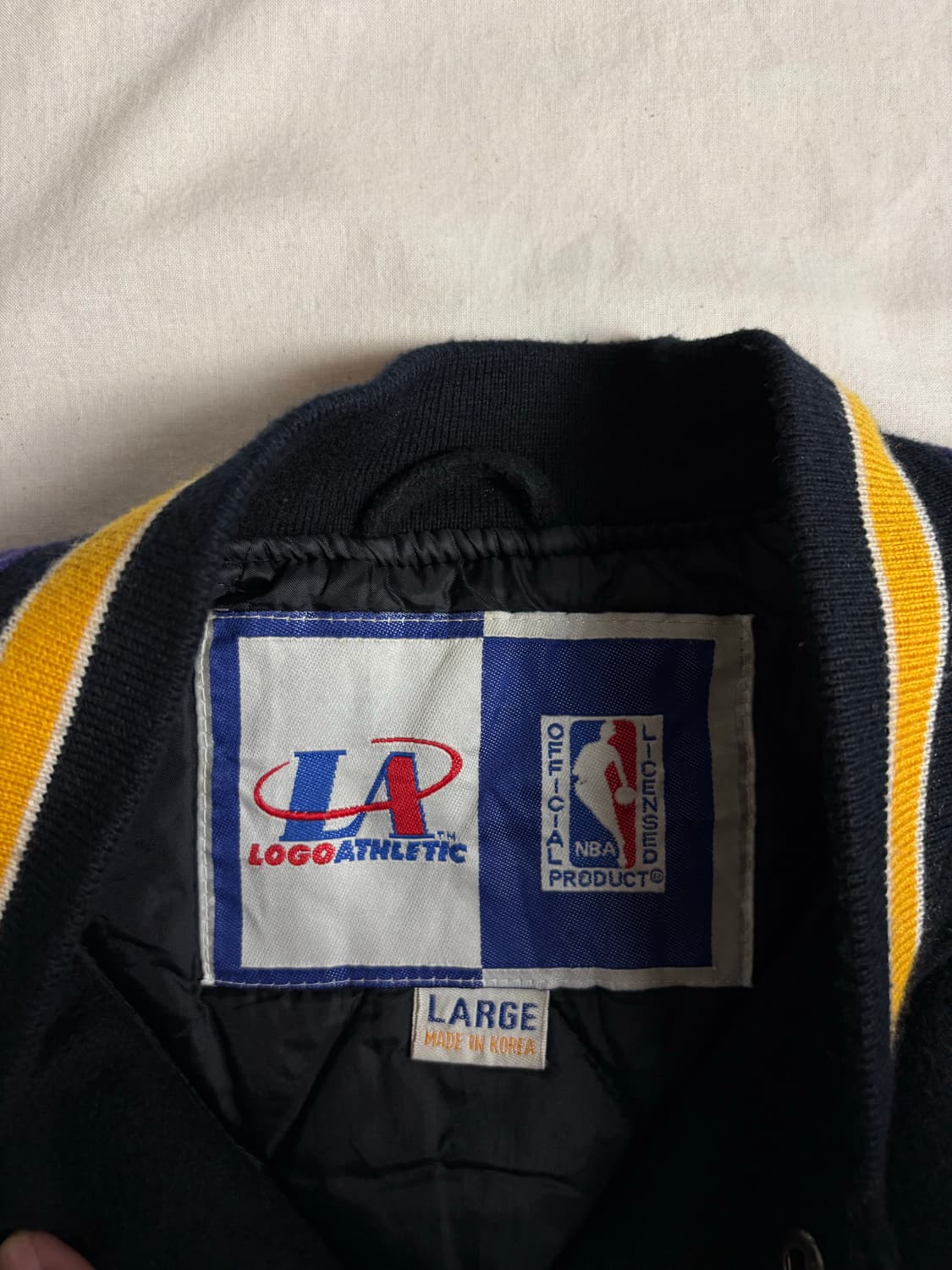 90's NBA 로고 LA 레이커스 바시티 자켓 L 상품이미지5