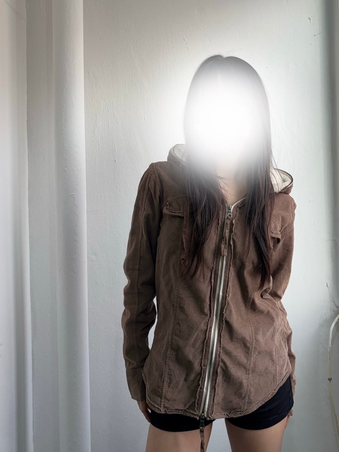 PPFM Brown Corduroy Fur Hood Jacket 상품이미지1