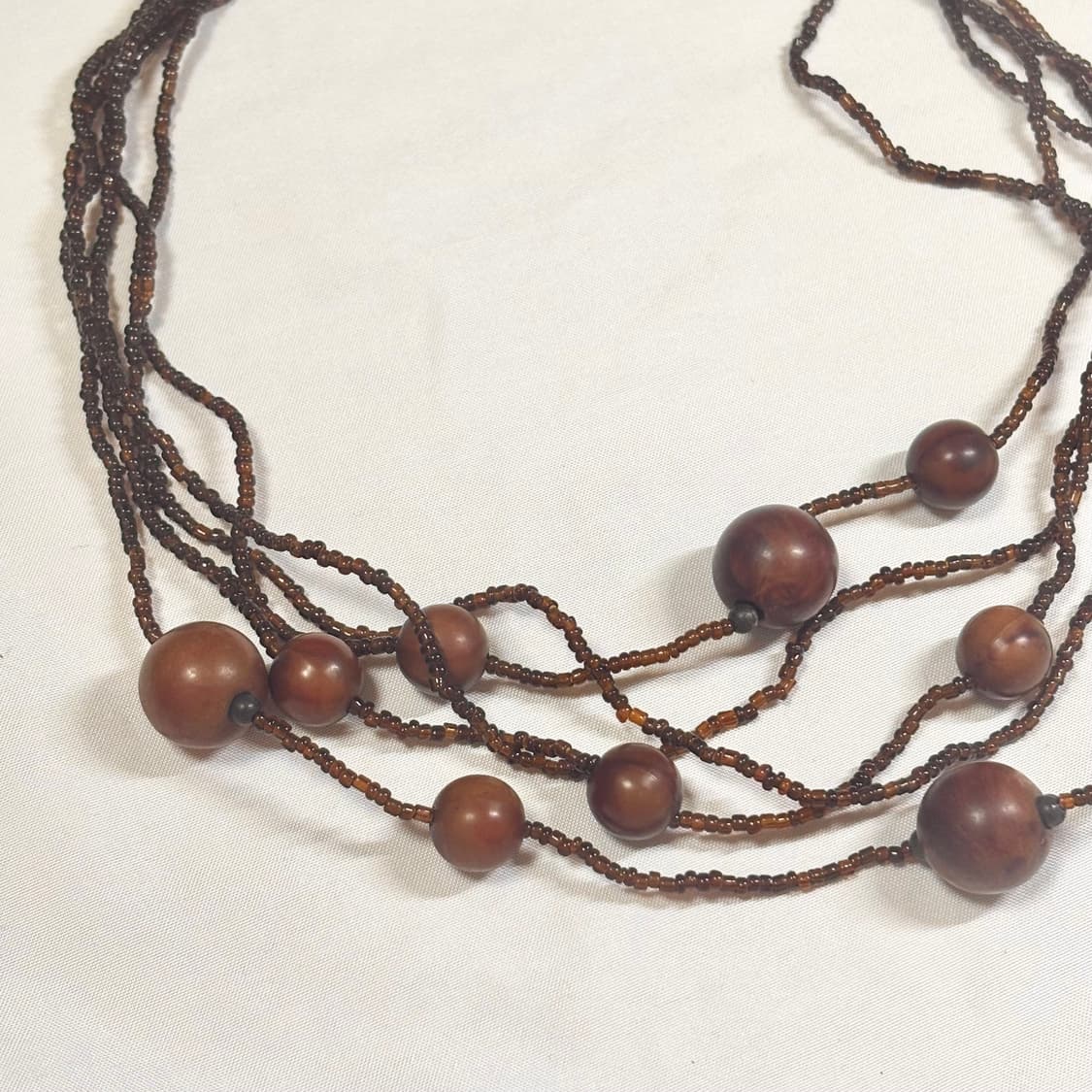 빈티지 모리걸 하구미 히피 우드 레이어드 목걸이 상품이미지4