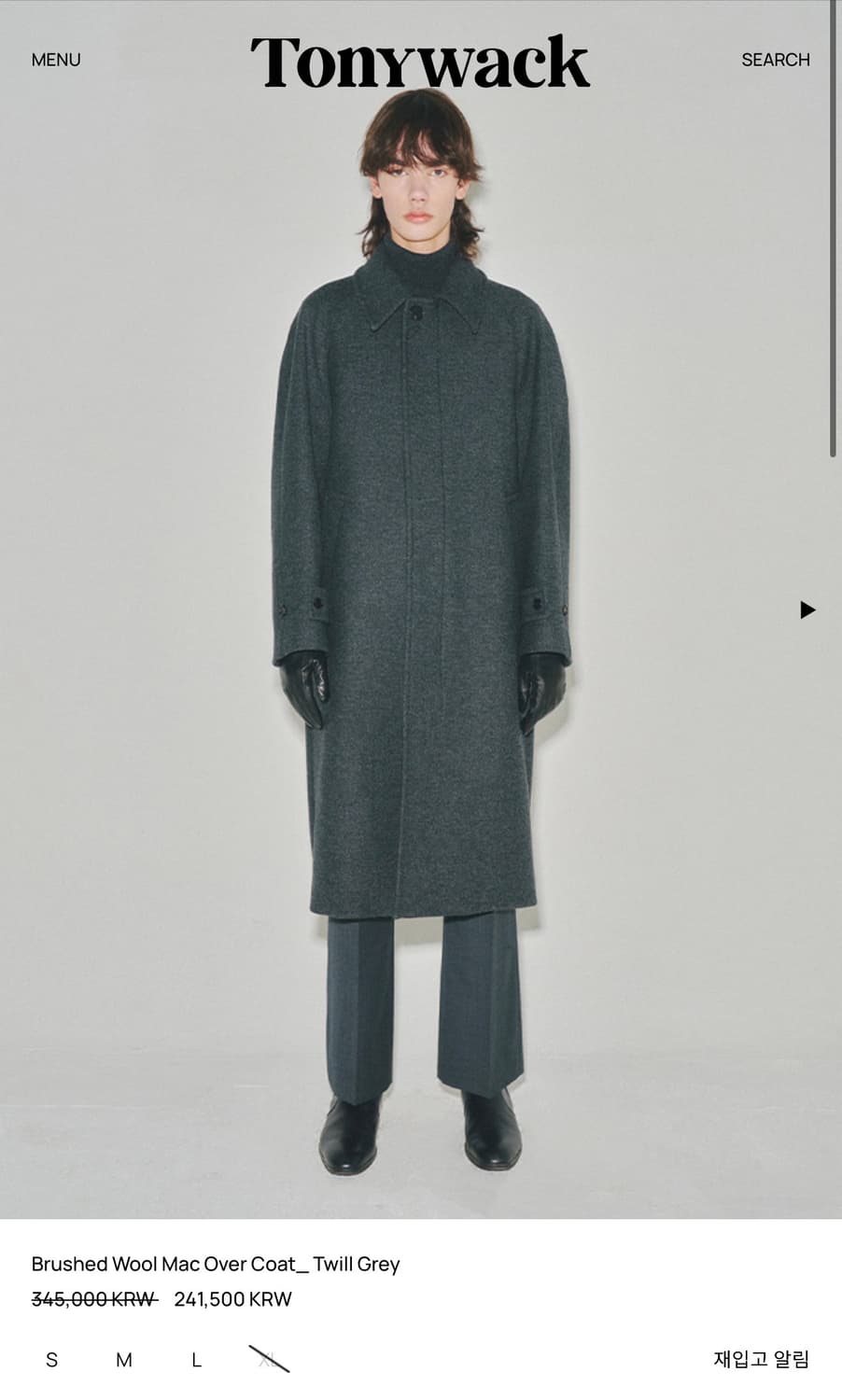 토니웩 울 발마칸 맥코트 그레이 L 상품이미지1