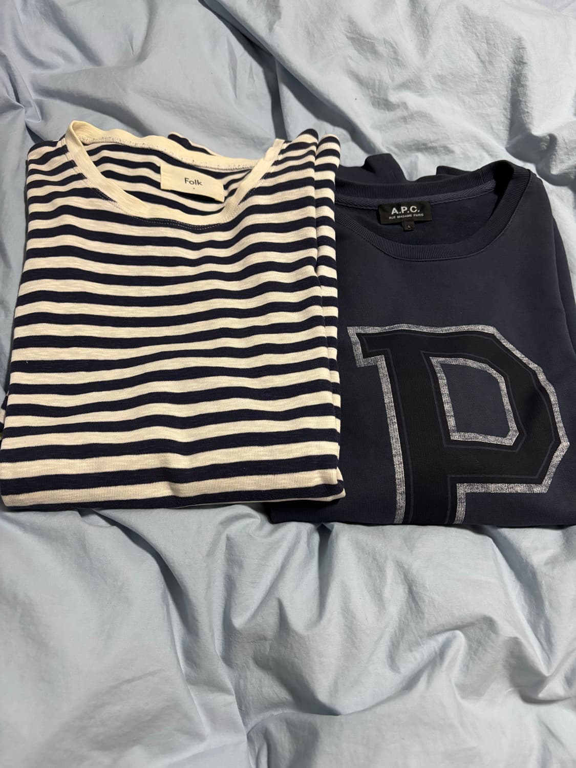 아페쎄 맨투맨 L사이즈, 포크 스트라이프 티셔츠 상품이미지6