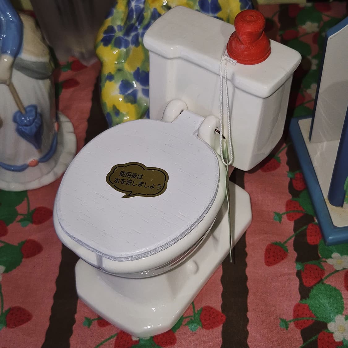 80s 산코 레트로 도자기 변기 재떨이 홀더 상품이미지6