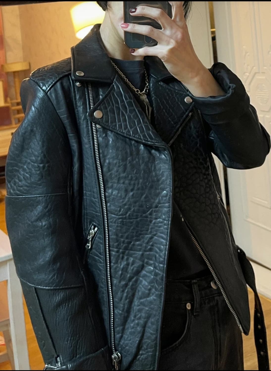 marché 마르쉐 리얼 카우레더 라이더 자켓/S~M 상품이미지9