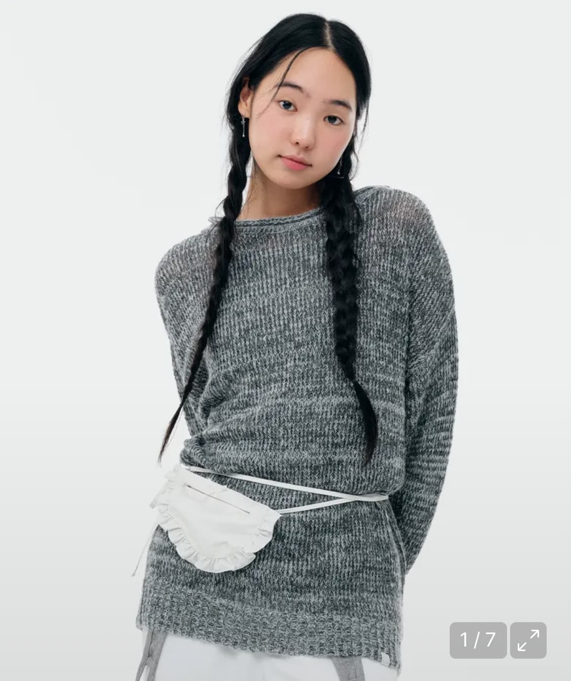 뚜오미오 오버사이즈 글리터 스웨터 더스티블루 상품이미지1