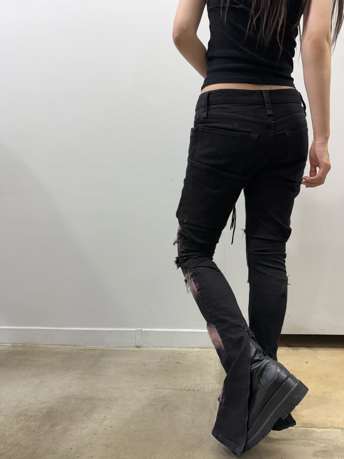 Ifsixwasnine 아카이브 지퍼 디테일 슬림 부츠컷 데님진 상품이미지7