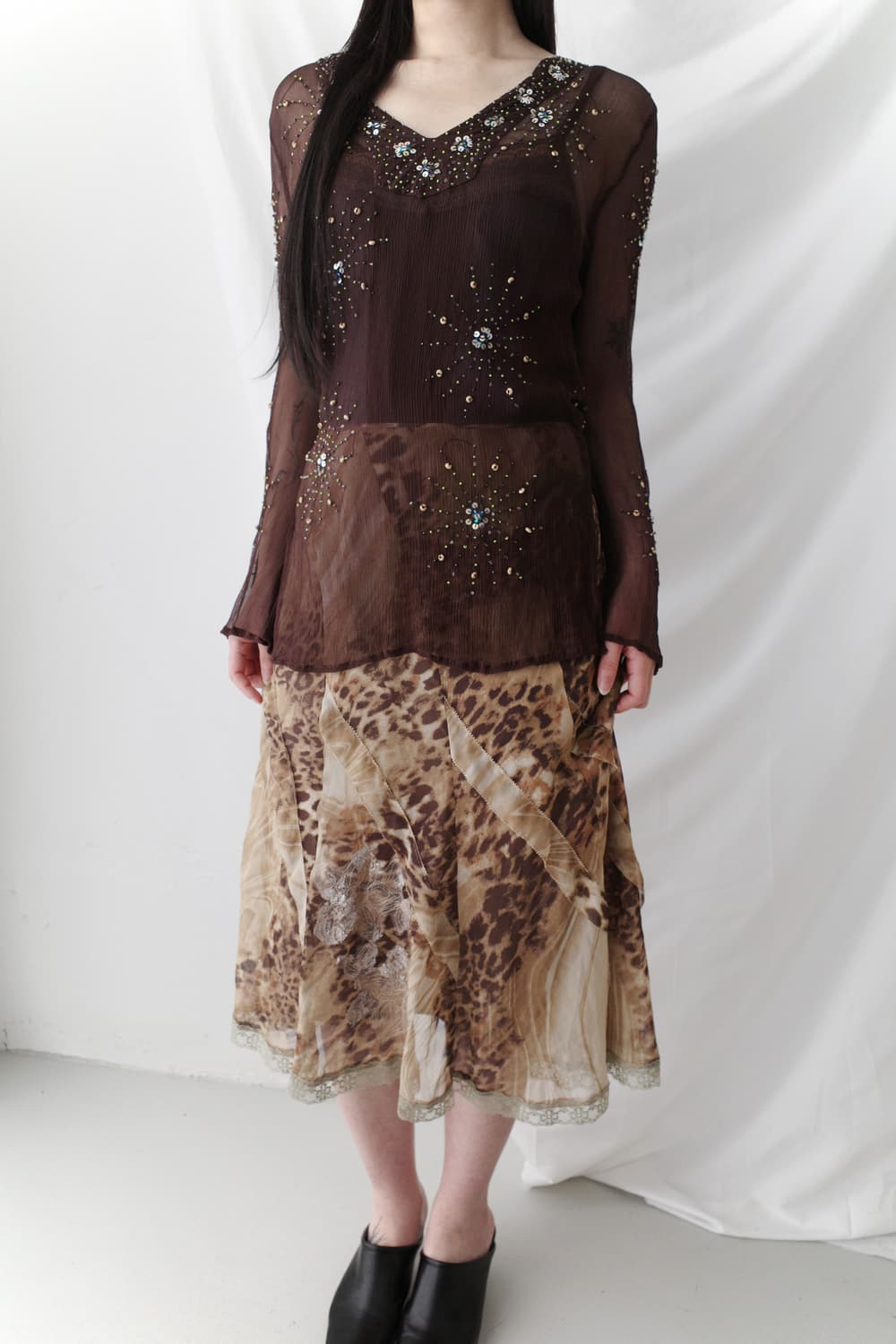 leopard frill flower skirt  상품이미지6