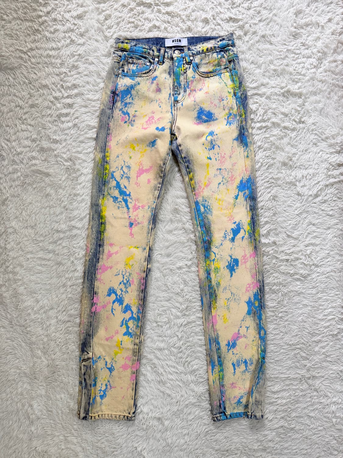 MSGM 멀티 컬러 페인트 스플래터 크림 데님 팬츠 상품이미지6