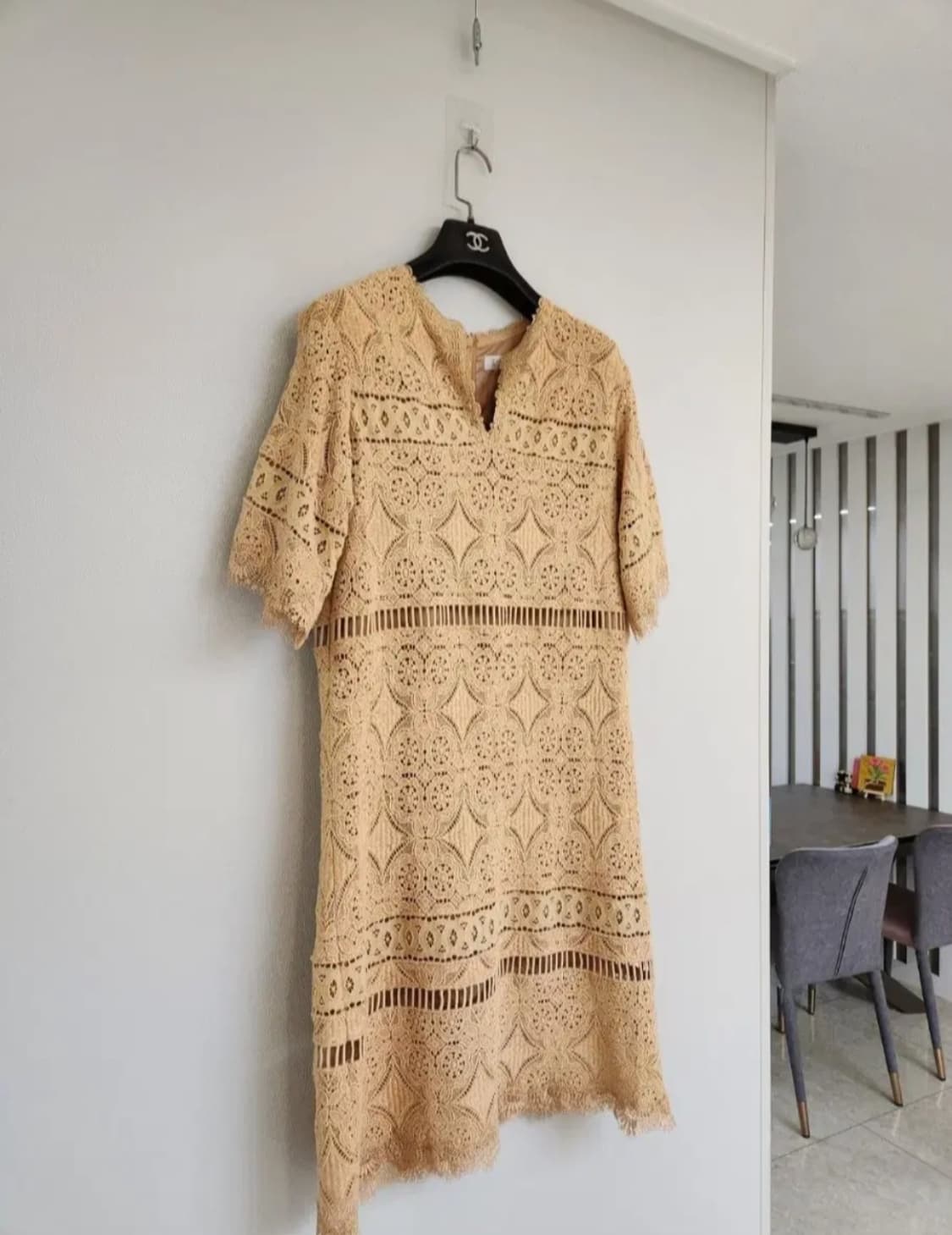 타임 슬리브리스 슬릿 레이스 원피스 55사이즈 상품이미지5