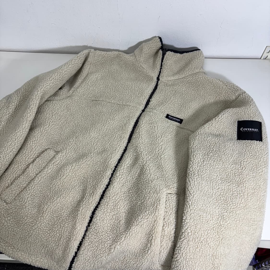 L 커버낫 아이보리 리버시블 뽀글이 후리스 자켓 상품이미지1