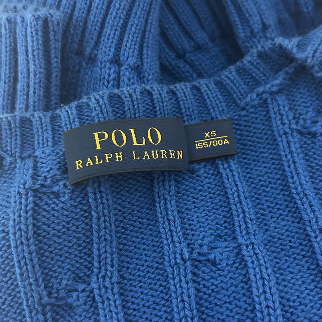 폴로 랄프로렌 신형 브이넥 꽈배기 니트 코발트 블루 XS 상품이미지6
