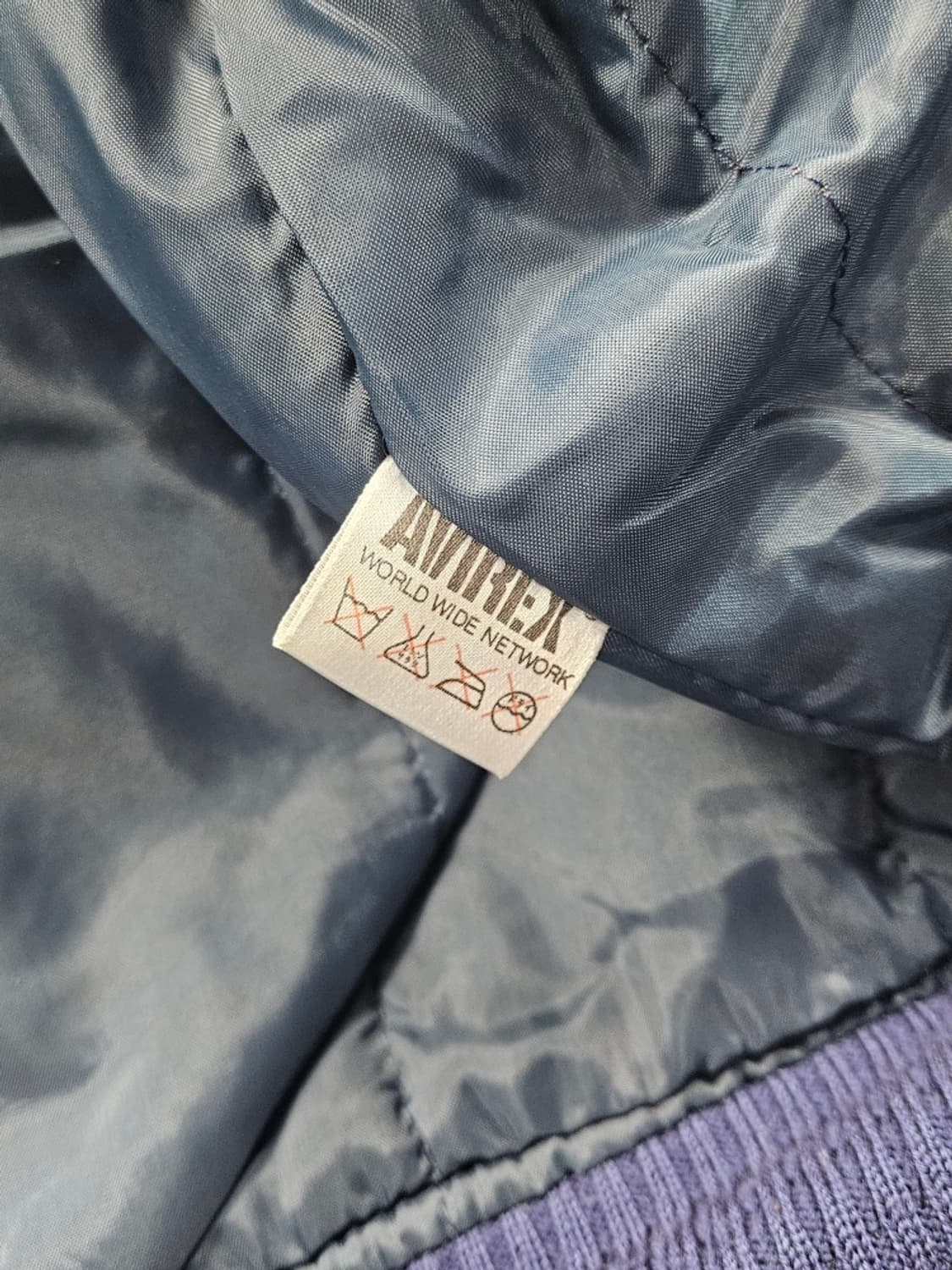 아비렉스 아이콘 네이비 가죽 블루종 자켓 ( M ) / 11063 상품이미지9