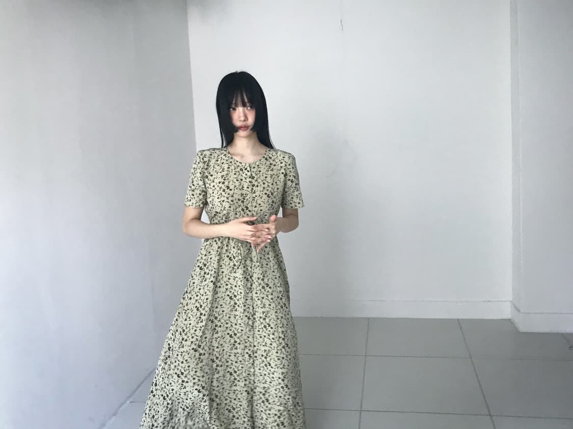 Lily Floral Button Ribbon Dress 상품이미지3