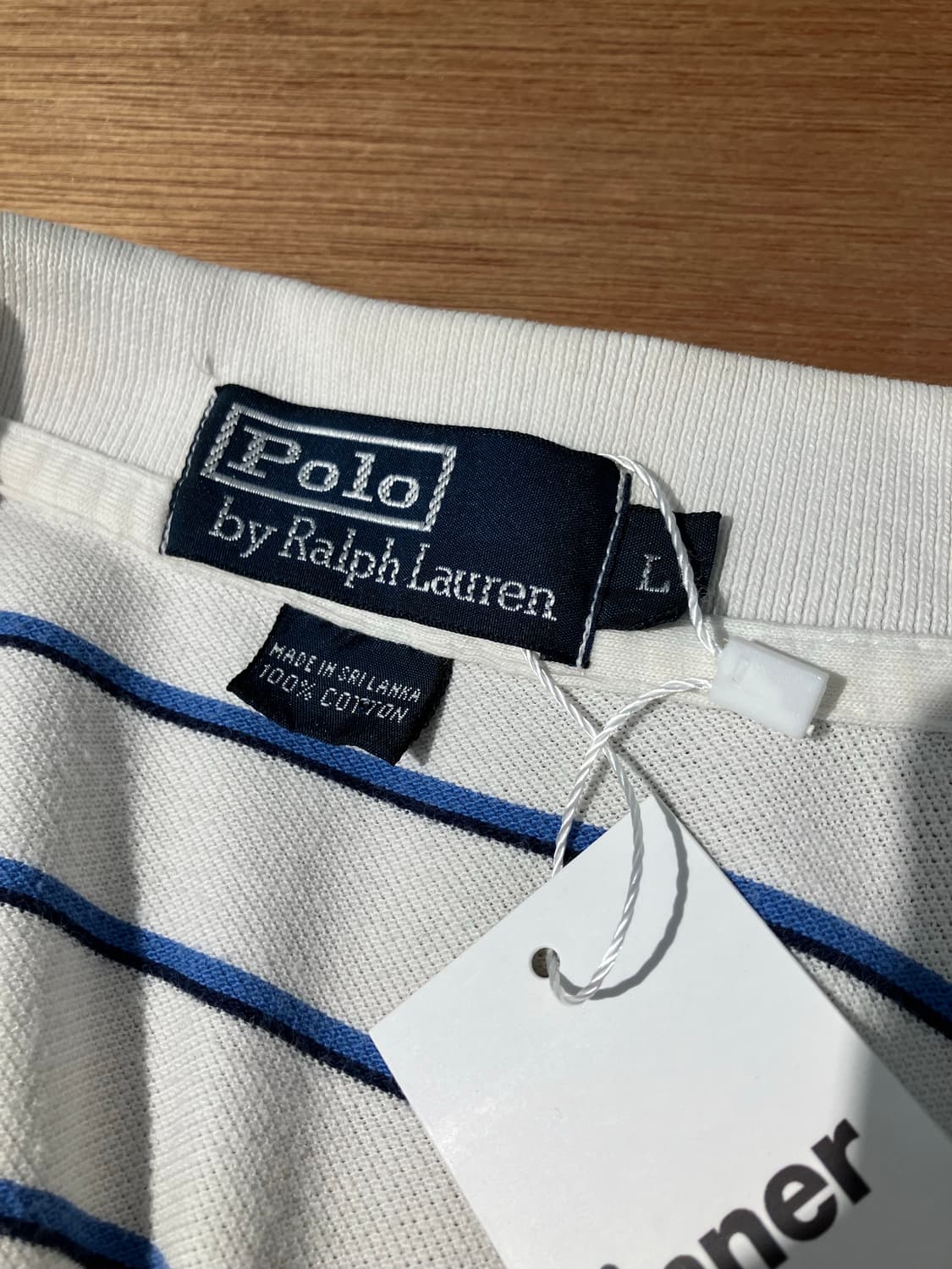 Polo Ralph Lauren 블루 스트라이프 반팔 카라 티셔츠 L 상품이미지5