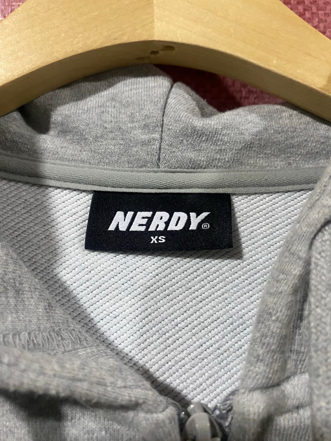 널디 크롭 후드집업 XS 멜란지 그레이 상품이미지3