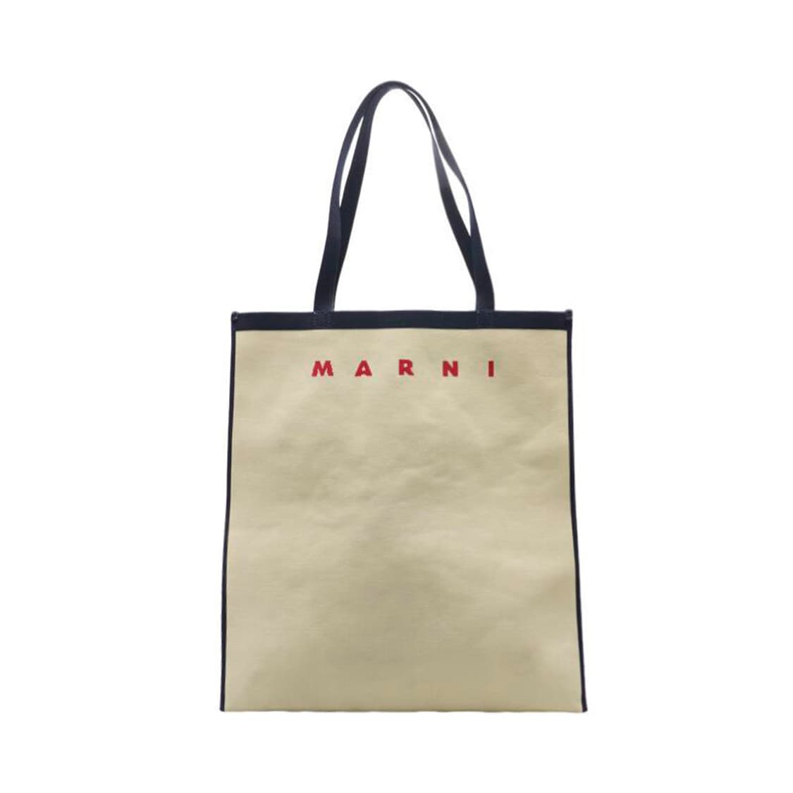 (중고) 마르니 베이지 네이비 크루즈 플랫 쇼핑 숄더백 상품이미지1