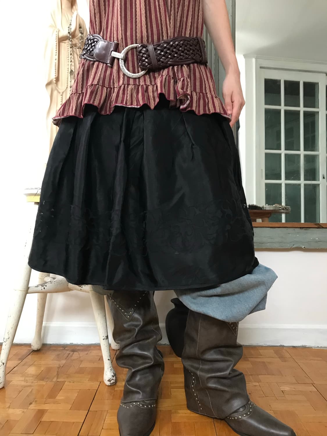 vintage pattern skirt 상품이미지1