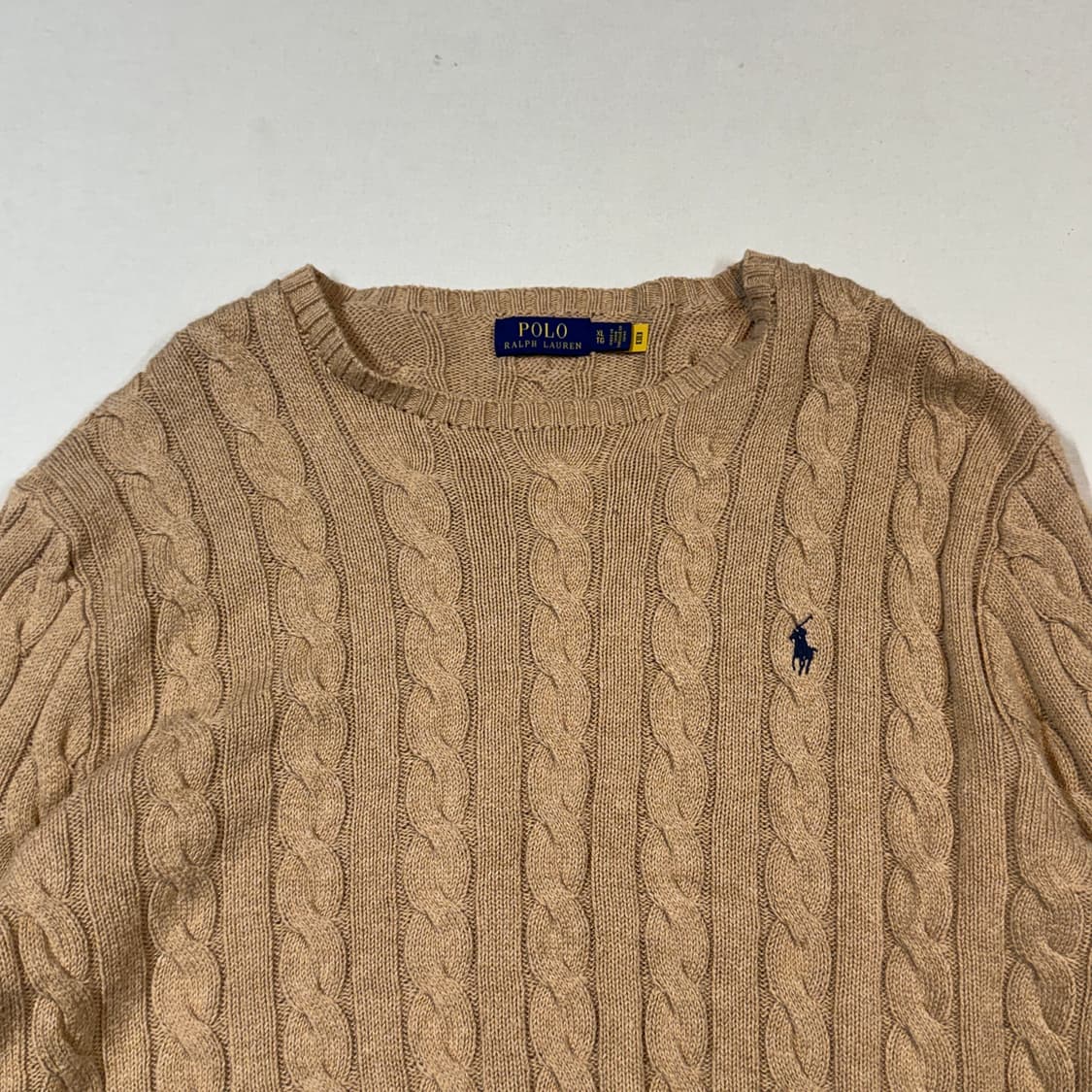 XL) 폴로 랄프로렌 케이블 꽈배기 라운드넥 니트 신형 상품이미지3