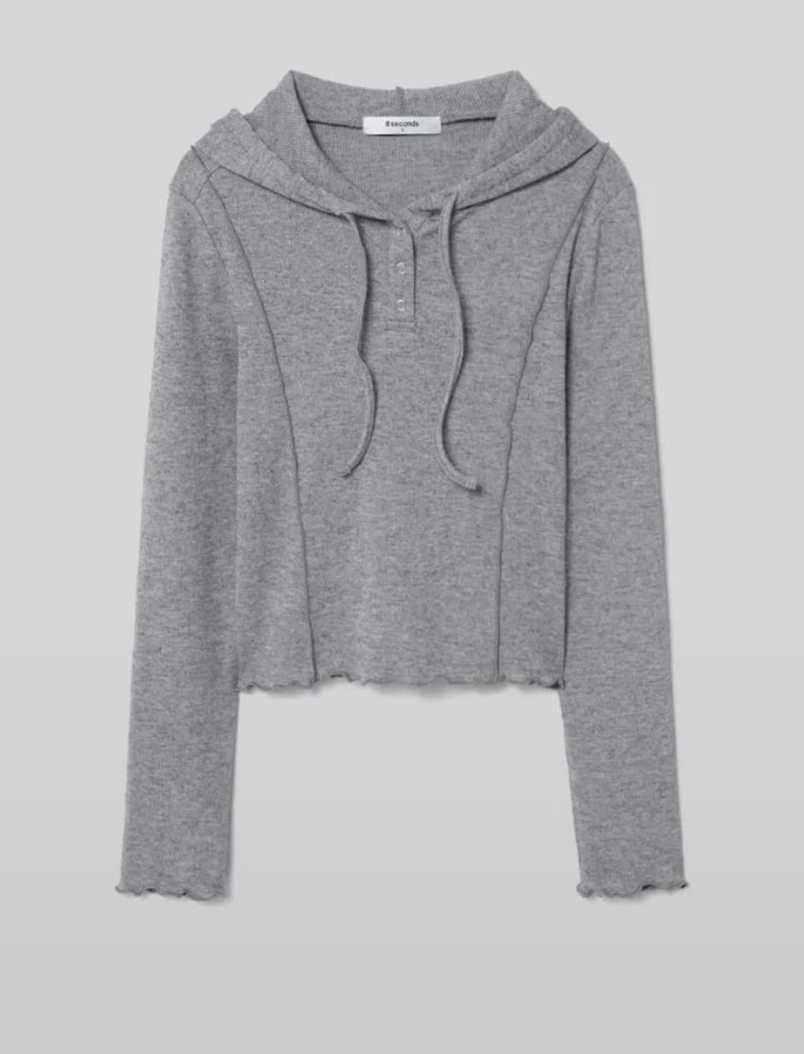 에잇세컨즈 후드 저지 티셔츠 라이트 그레이 상품이미지1