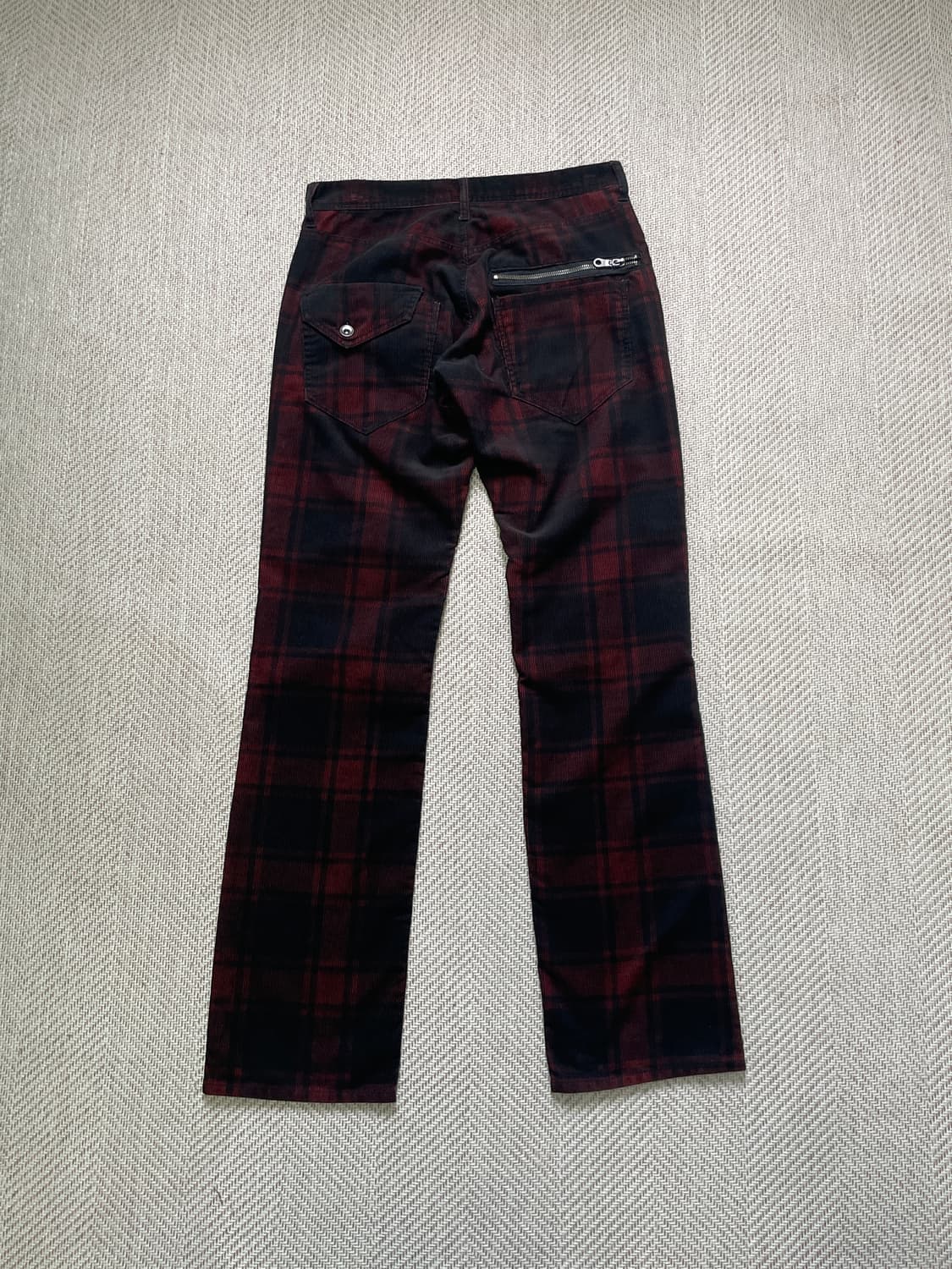 빈티지 타탄 체크 더블 지퍼 포켓 팬츠 J04098 상품이미지4