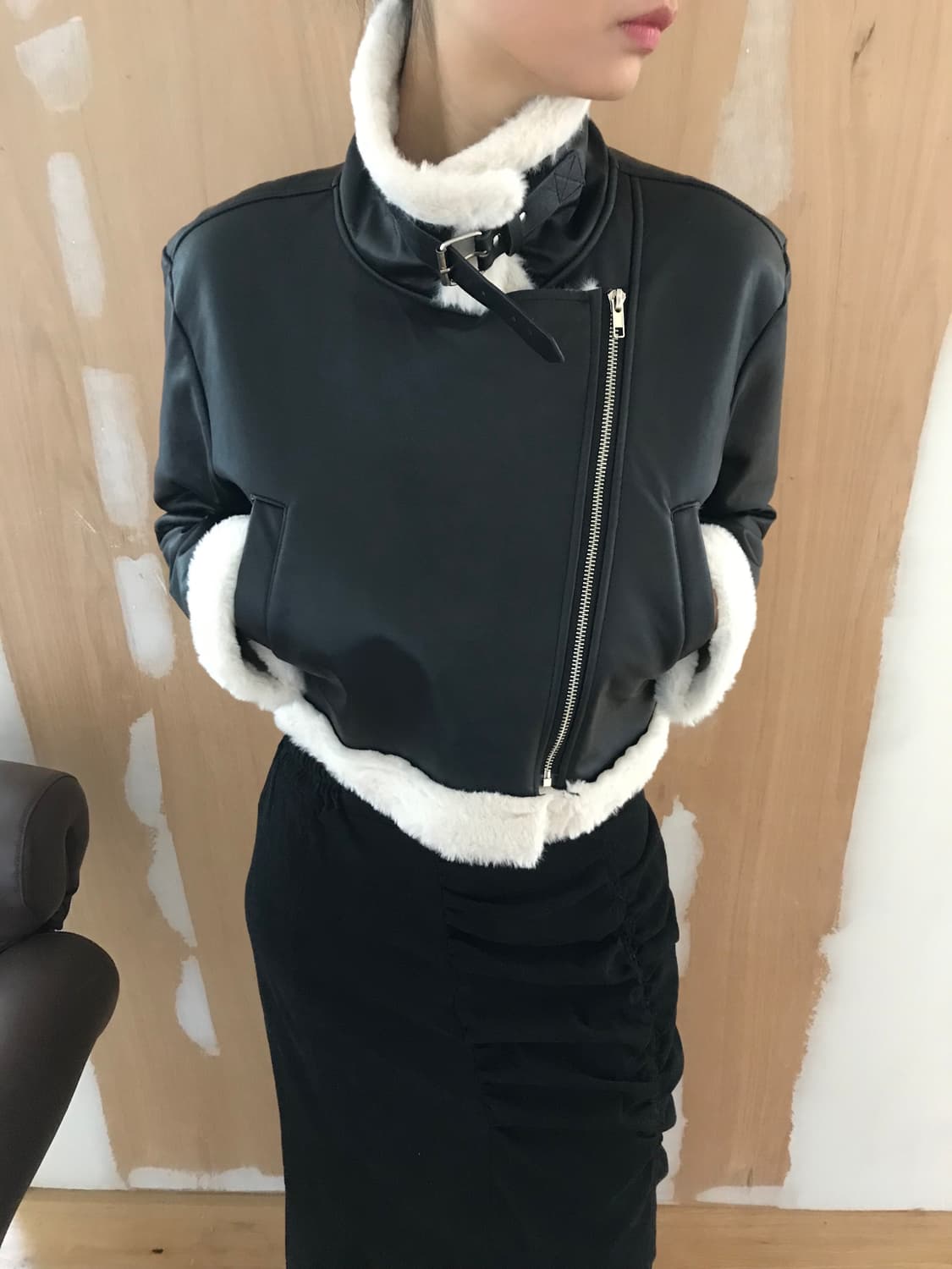 vintage leather shearling jacket 상품이미지6