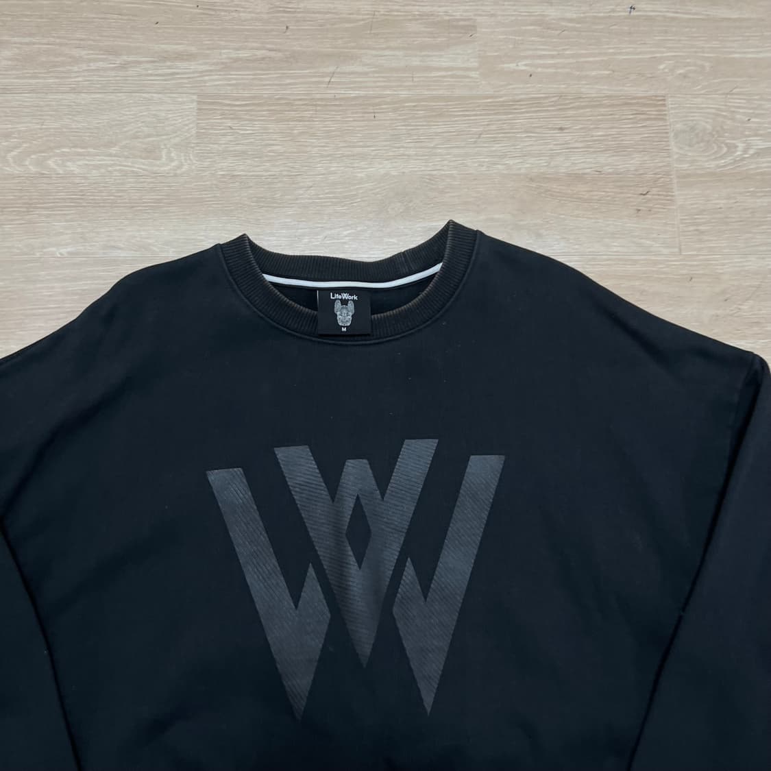 라이프워크 빅로고 프린팅 맨투맨 크루넥 티셔츠 [블랙] M/95 상품이미지2