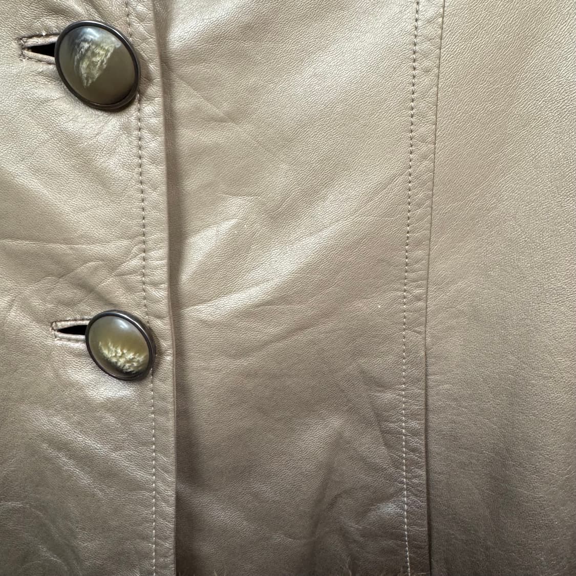 00s 발망 램스킨 퍼 레더 자켓 그라데이션 폭스퍼 포인트 베이지 상품이미지8