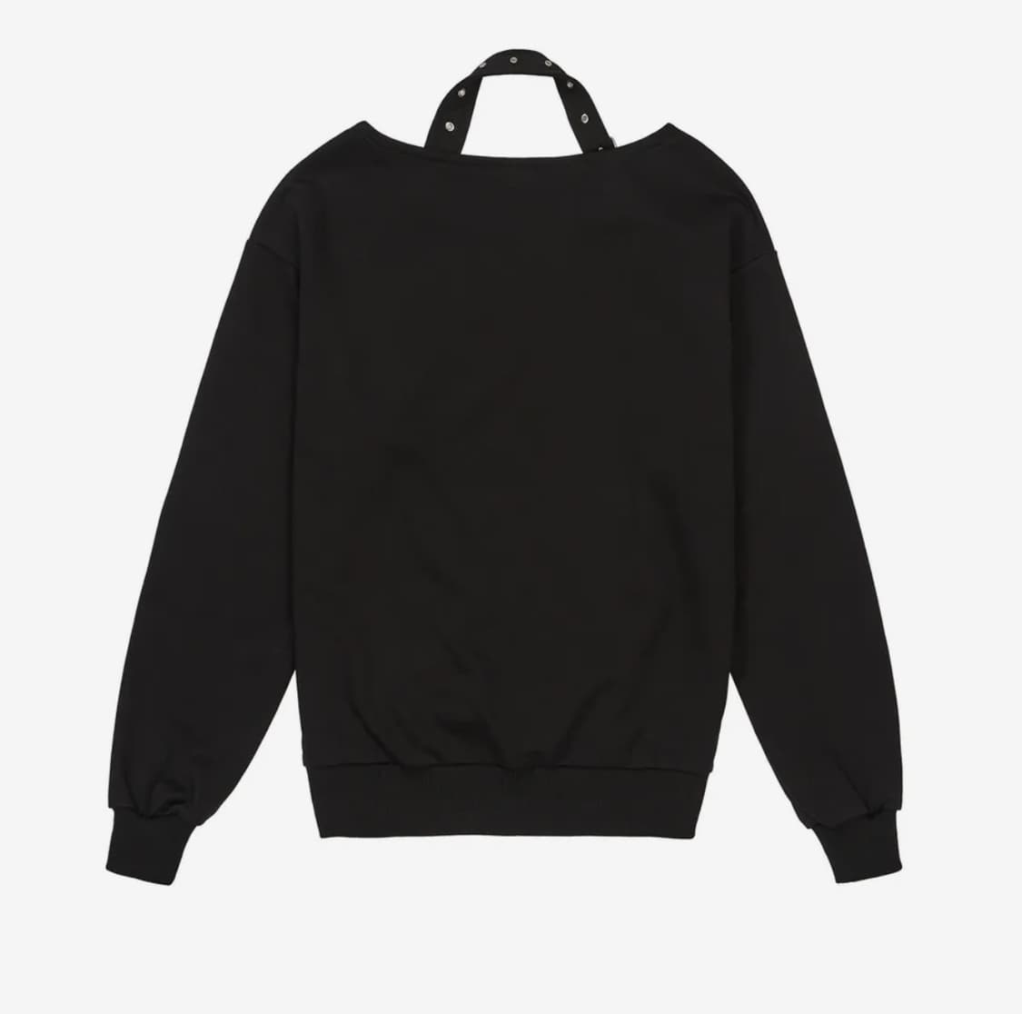 일리고 버클 오프숄더 맨투맨 블랙 상품이미지3