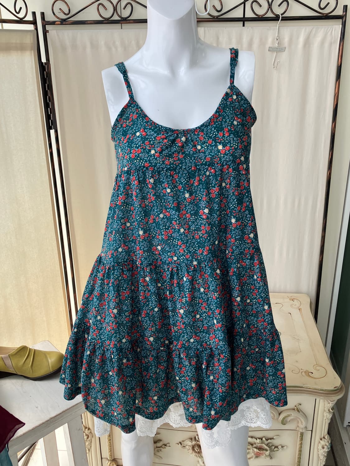 flower pattern shirring sleeveless 상품이미지3