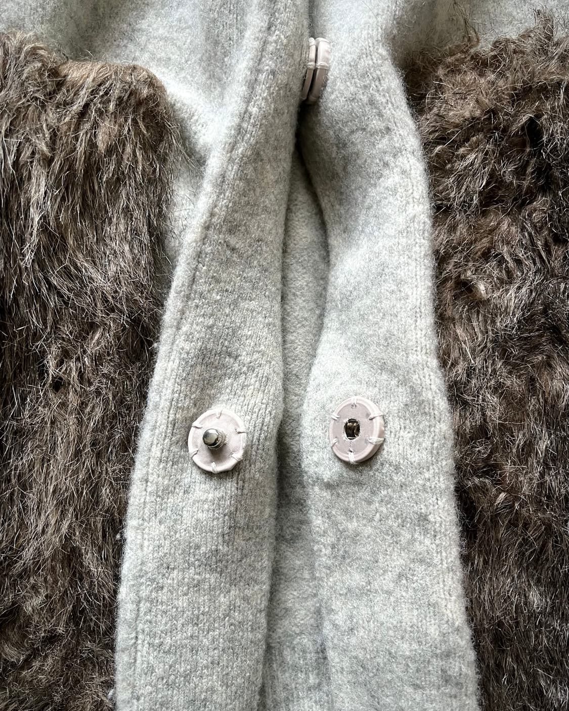 ADAWAS アダワス Big Fur Pocket Wool Cardigan 상품이미지6