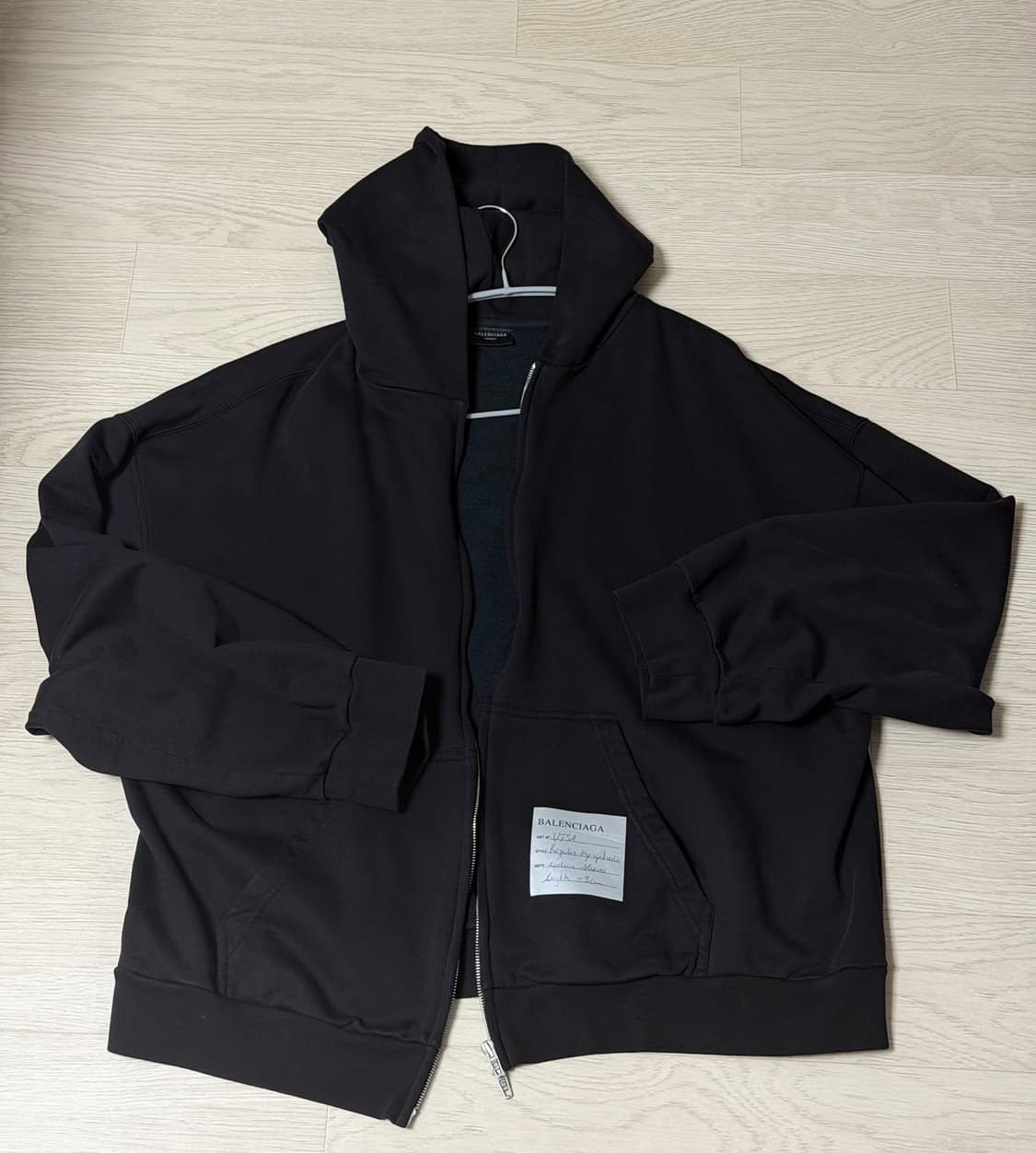 발렌시아가 샘플 스티커 후드 집업 블랙 XXL 상품이미지2