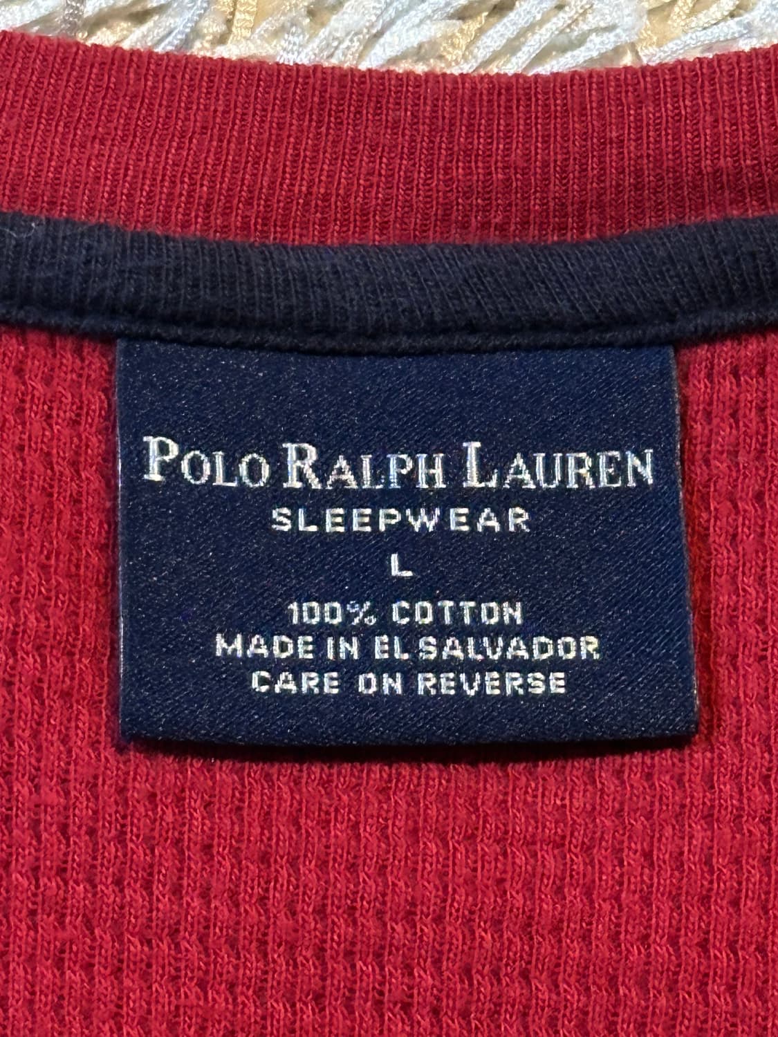 폴로 랄프로렌 POLO 와플 니트 롱슬리브 긴팔 버건디 상품이미지4