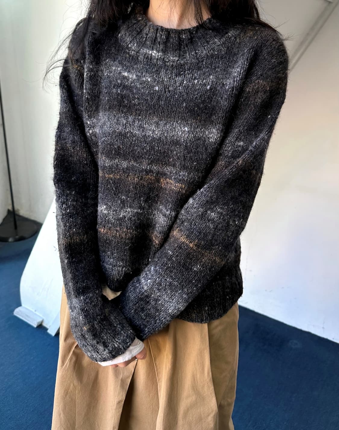 Brushed fabric sparkle knit P/O 상품이미지3