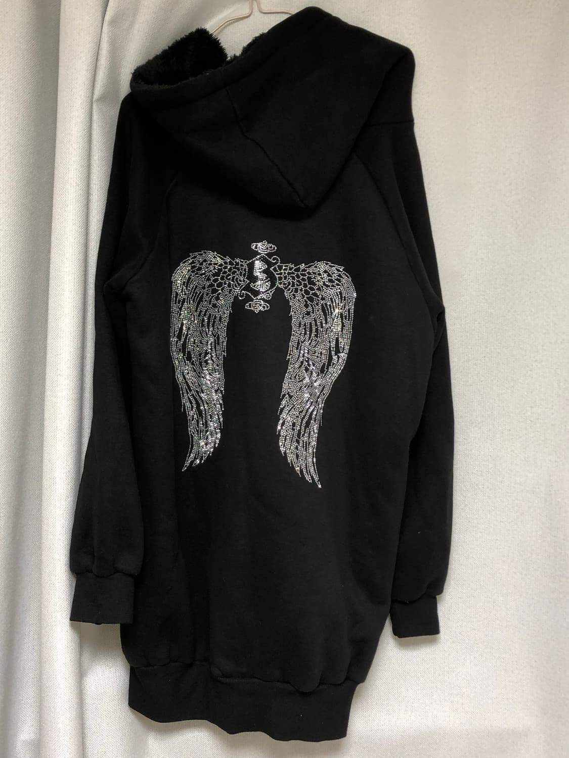 Vintage punk 빈티지 펑크 날개 큐빅 후드집업 상품이미지3