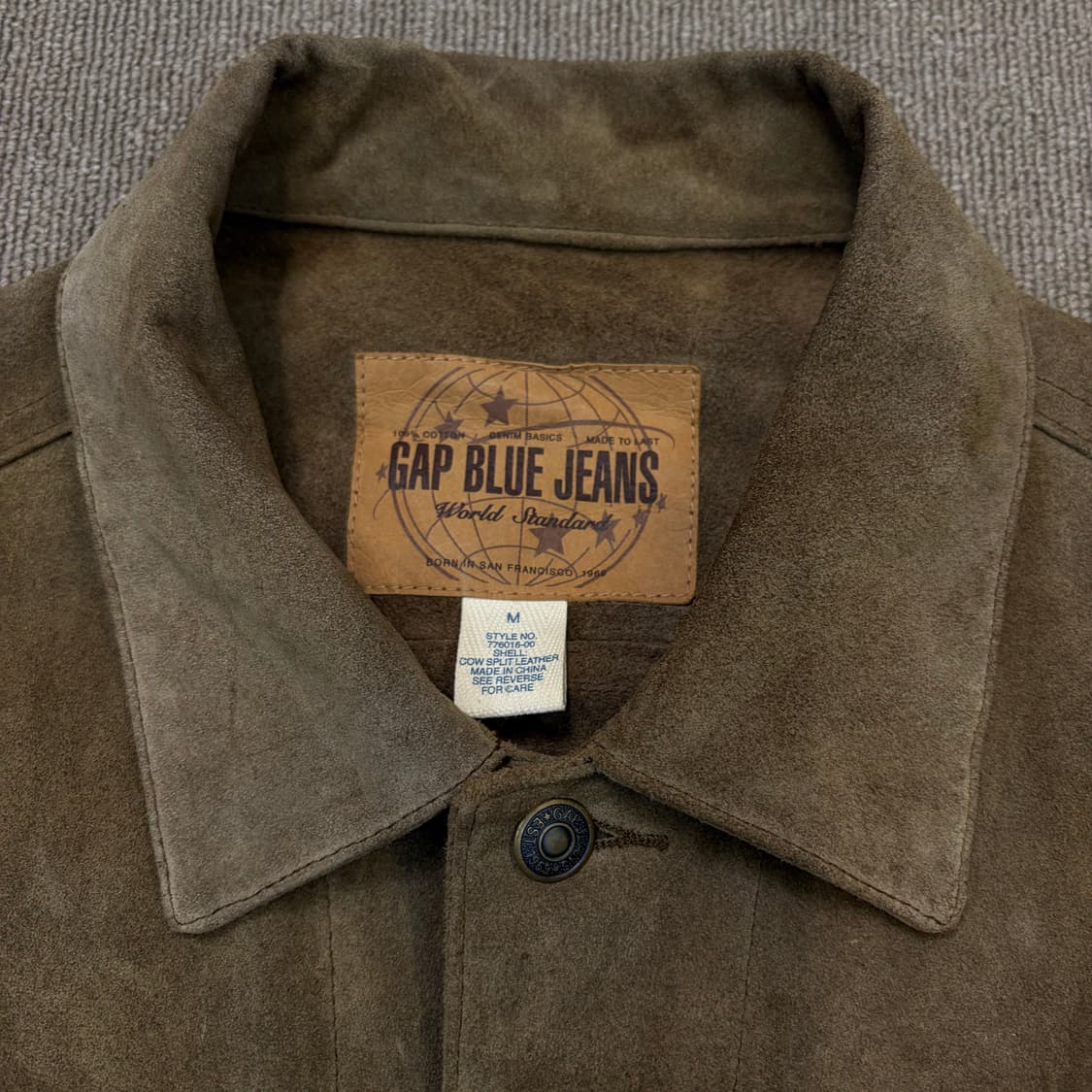 90‘s gap 소가죽 레더 트러커 자켓 m 상품이미지2