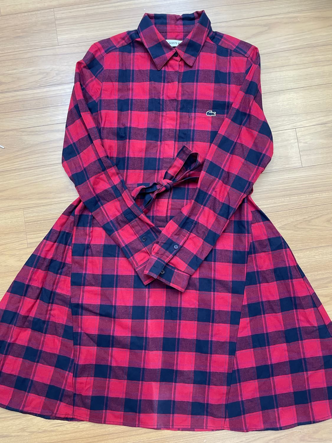 라코스테 체크 셔츠 원피스 36 상품이미지1