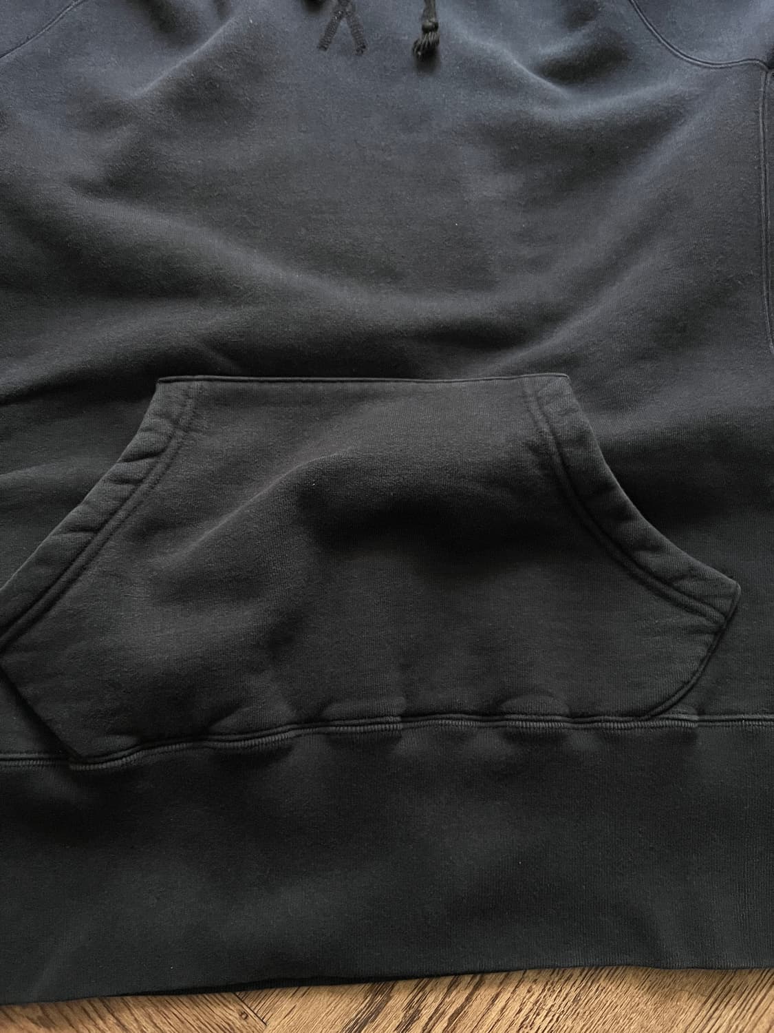 [XL]BEAMS X 루프휠러 재팬메이드 블랙 후드 티셔츠 상품이미지4