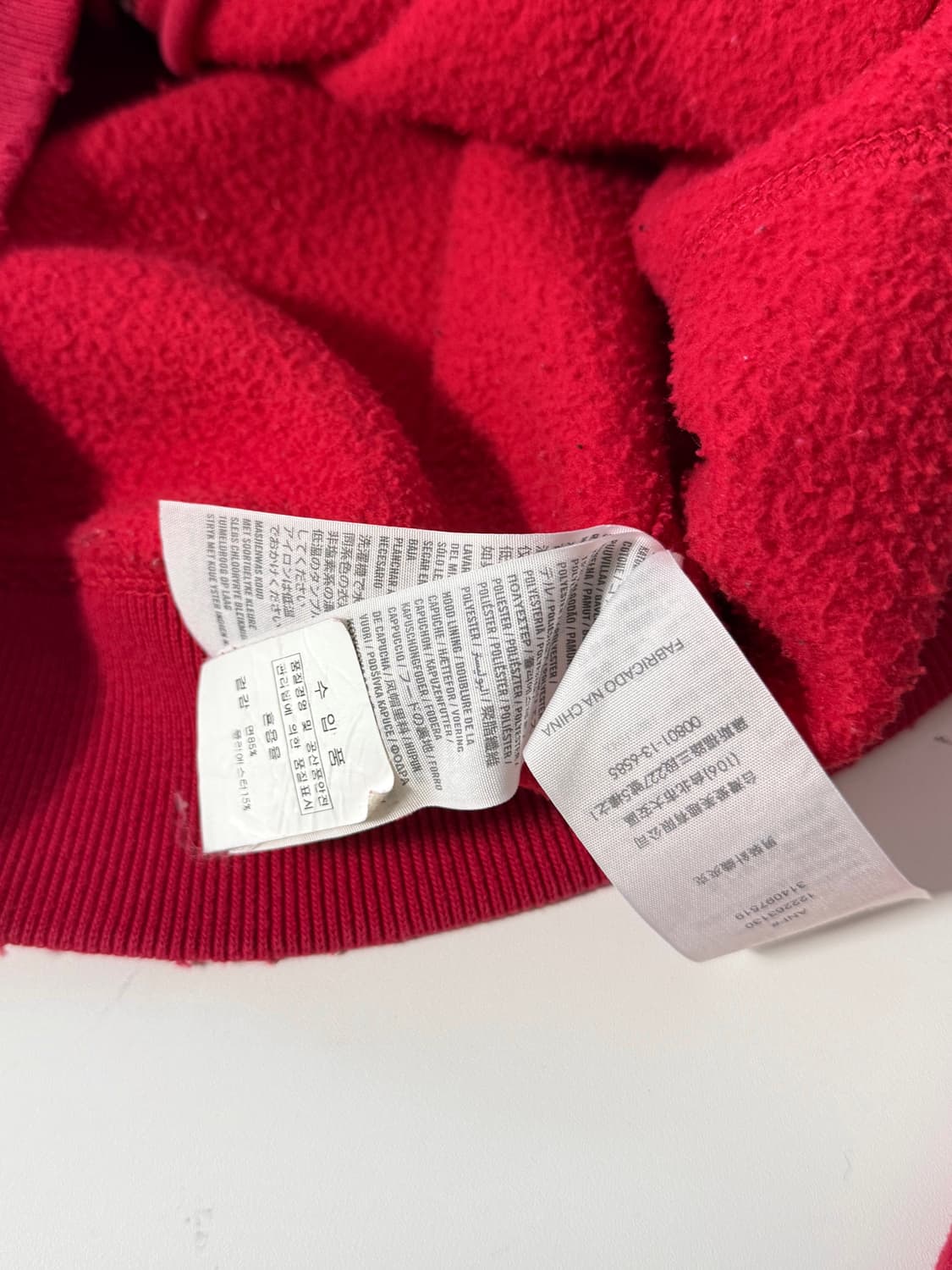 아베크롬비 00‘s 루즈핏 다크 레드 그런지 패치워크 해비웨이트 후드집업 상품이미지4